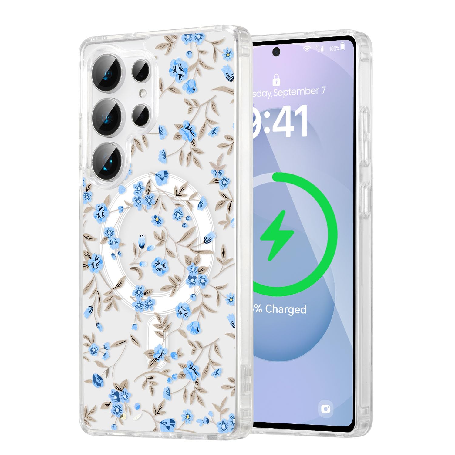 Housse fleurie Samsung S25 Ultra Magsafe le cadeau esthétique parfait pour elle