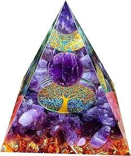 WEIENSC Orgone Pyramid - Healing Crystals Pyramid and Healing Stones, Crystal Stone Energy Generator for Yoga Reiki Meditaion Blanacing Chakra
