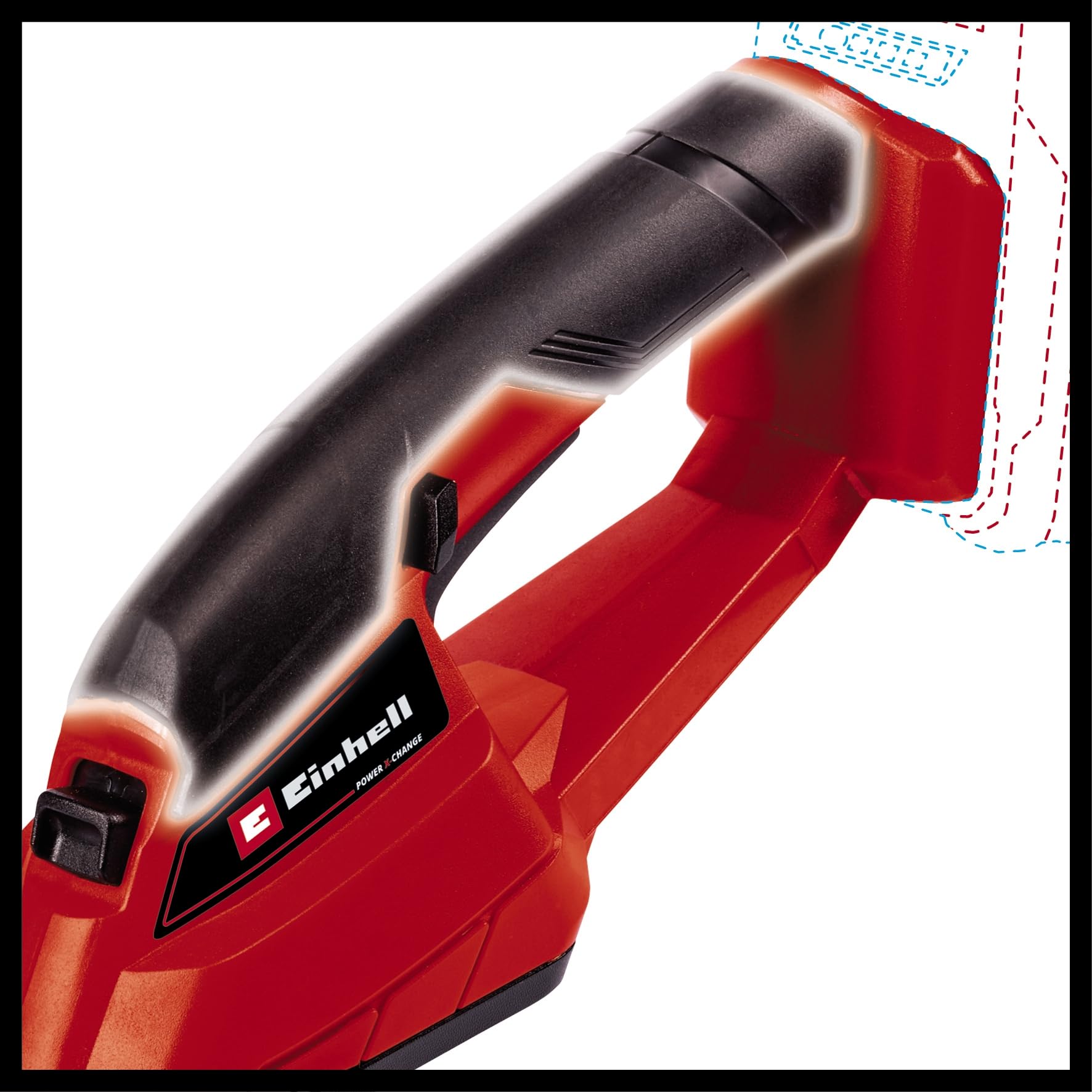 Einhell Akku-Gras- und Strauchschere GC-CG 18 Li-Solo Power X-Change (18 V, 100 mm / 200 mm Schnittlänge, wechselbares Grasschneideblatt + Strauchmesser, ohne Akku)