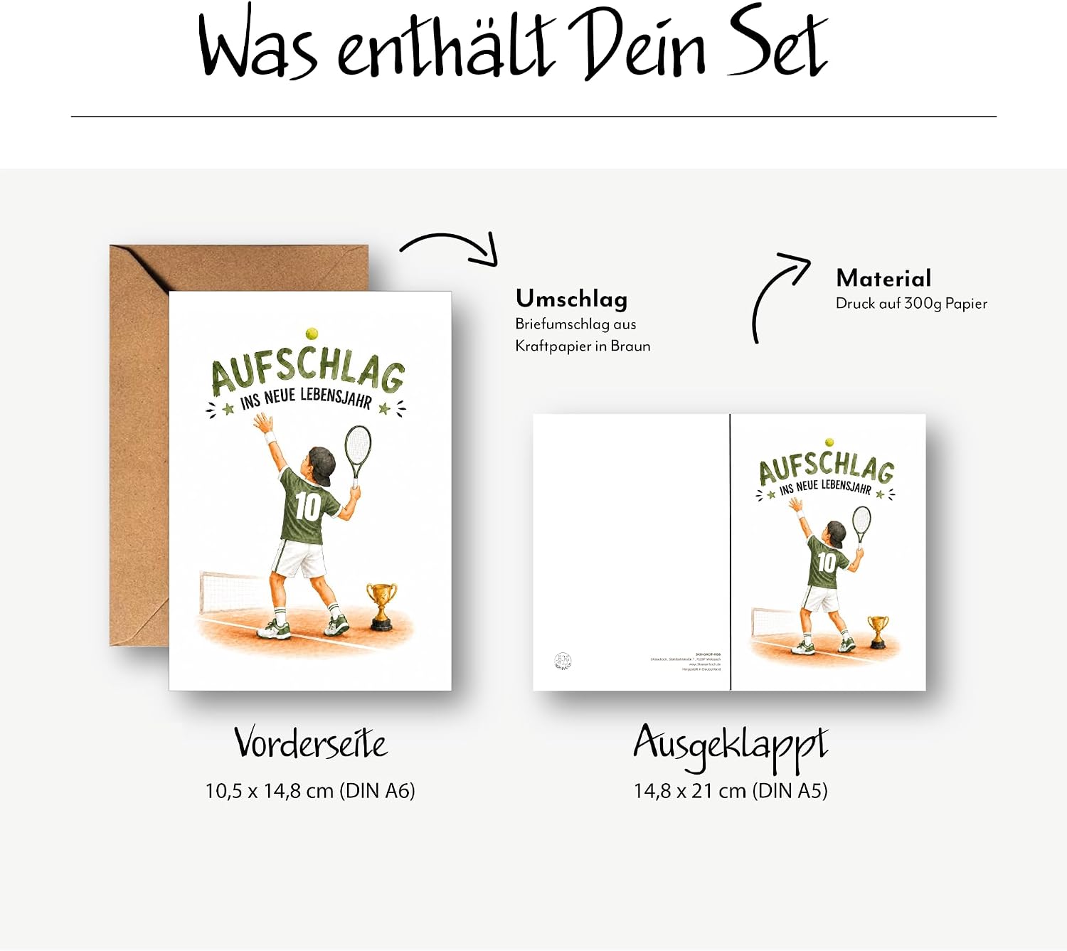 Geburtstagskarte Junge 10 Jahre Tennis – coole Glückwunschkarte zum 10. Geburtstag für Kin - Mise en situation et utilisation
