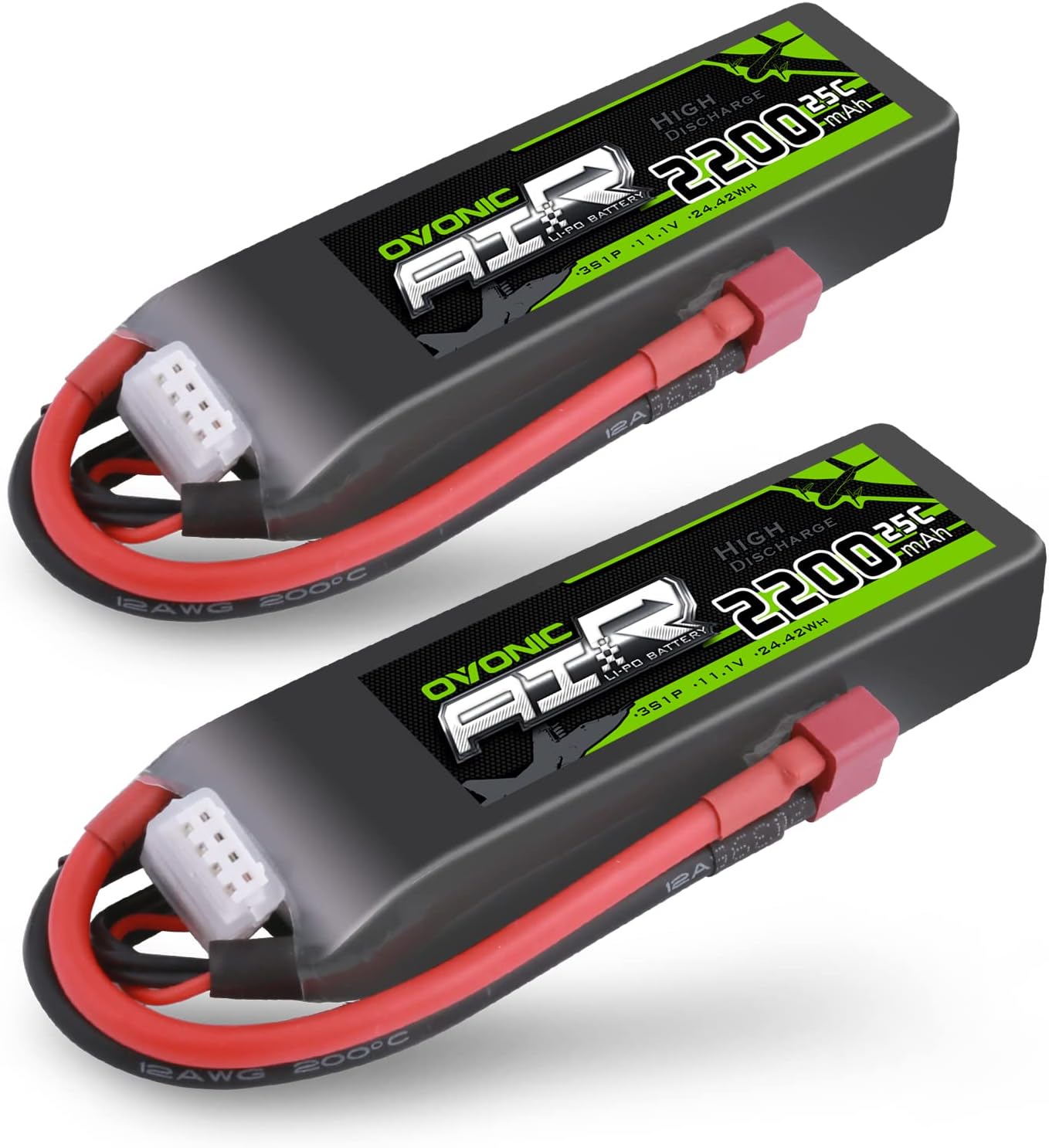OVONIC Lipo Batería 3S 3000mAh 50C 11.1V con Enchufe T Estilo Dean para