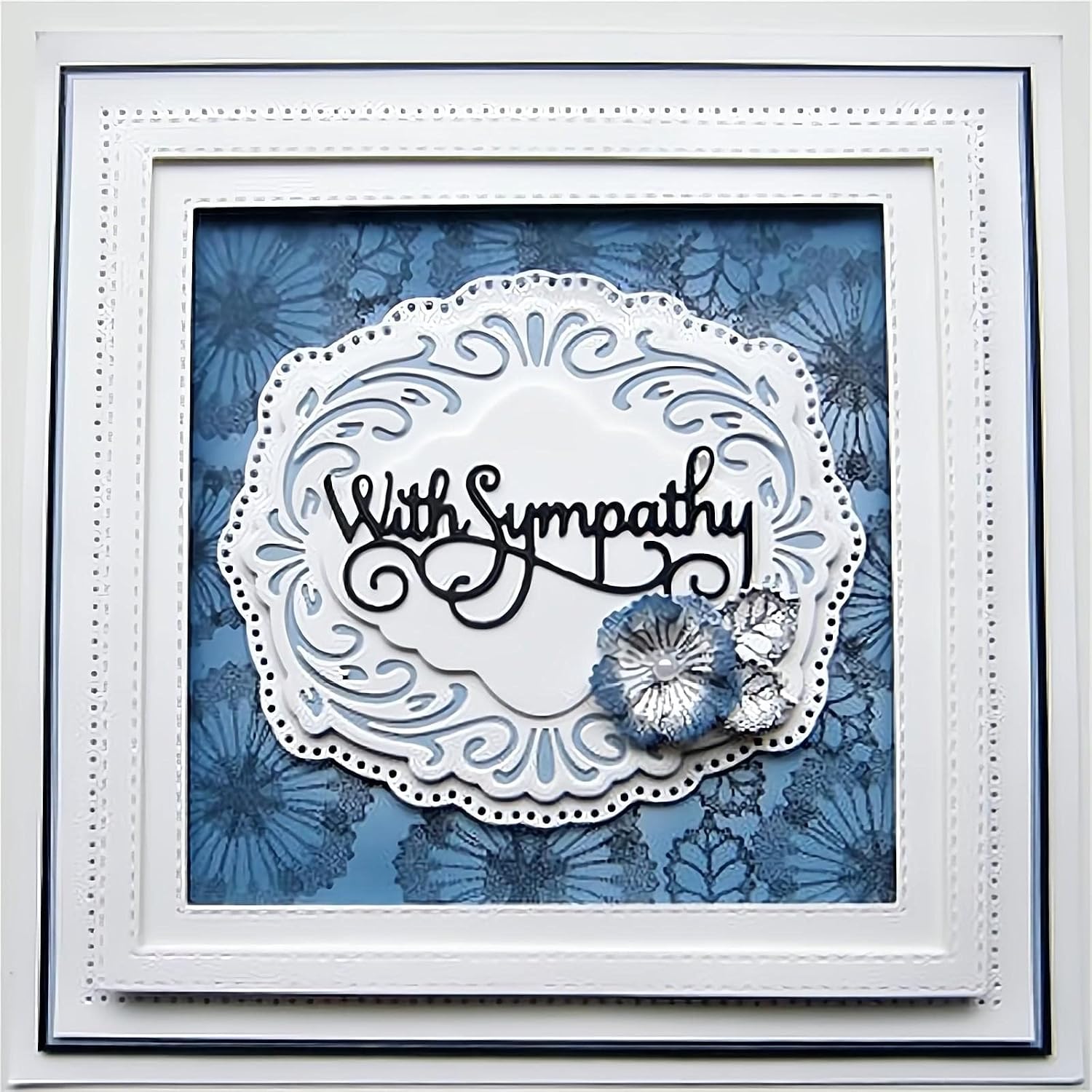 with Sympathy Greetings Words Best Wishes Die-Cuts Metal Cutting Dies for DIY Scrapbooking Embossing Stencil Album Paper Craft Gift Card Home Decoration Card-Making