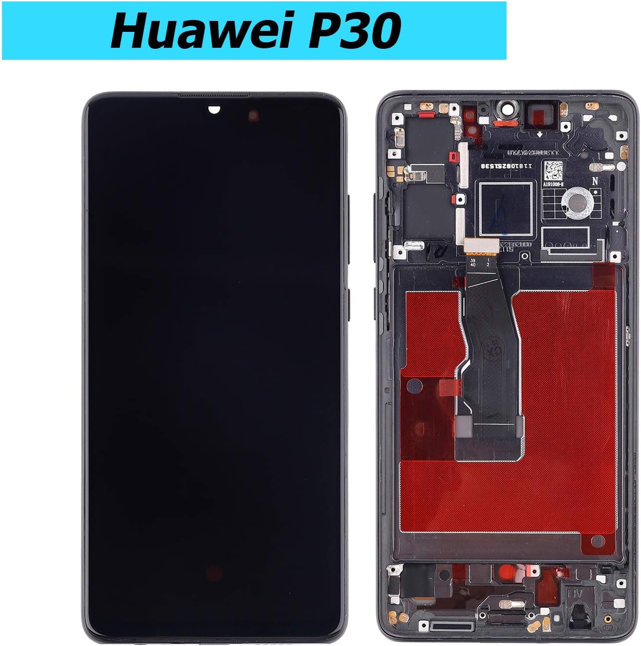 vvsialeek replacement oled display compatible with huawei p30 ele l29 ele l09 ele l04 ele al00 6 1 inch black lcd digitizer touch screen assembly fram