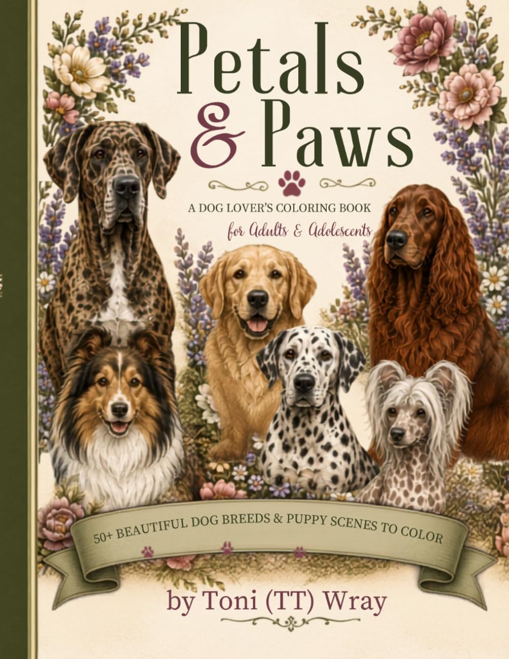 Petals & Paws: A Dog Lover's Coloring Book