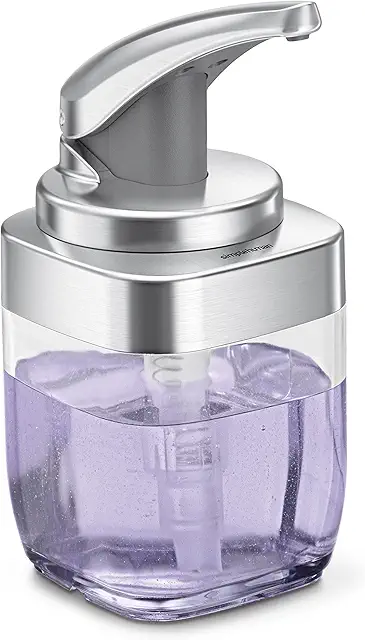 simplehuman Soap Dispenser: BT1081 444ml Square Push Pump in Brushed Nickel