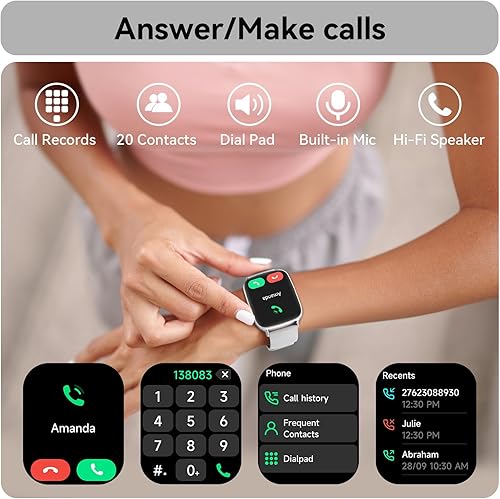 Miniatura 3 de Tensky Reloj inteligente para mujer, Android y iPhone, pantalla táctil de 1.85 pulgadas, rastreador de actividad física con respuestahacer llamadas,