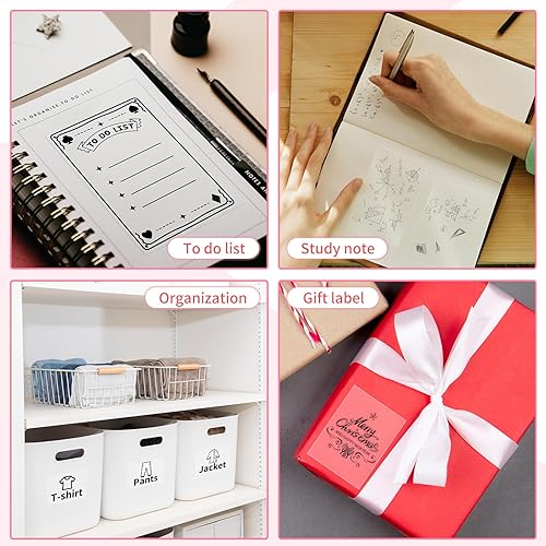 Miniatura 8 de Papel térmico adhesivo, papel de impresora transparente compatible con mini impresora T02M02XM02L, papel térmico transparente, 1.969 in x 11.5 ft, 3