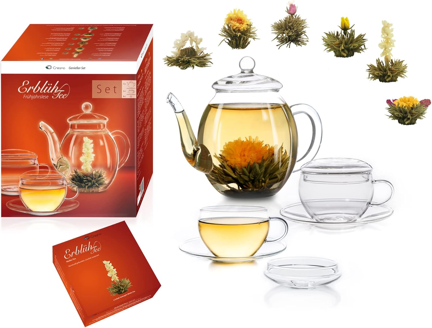Creano Blooming Tea Epicure Set Flowering Tea Gift Set with 500 ml