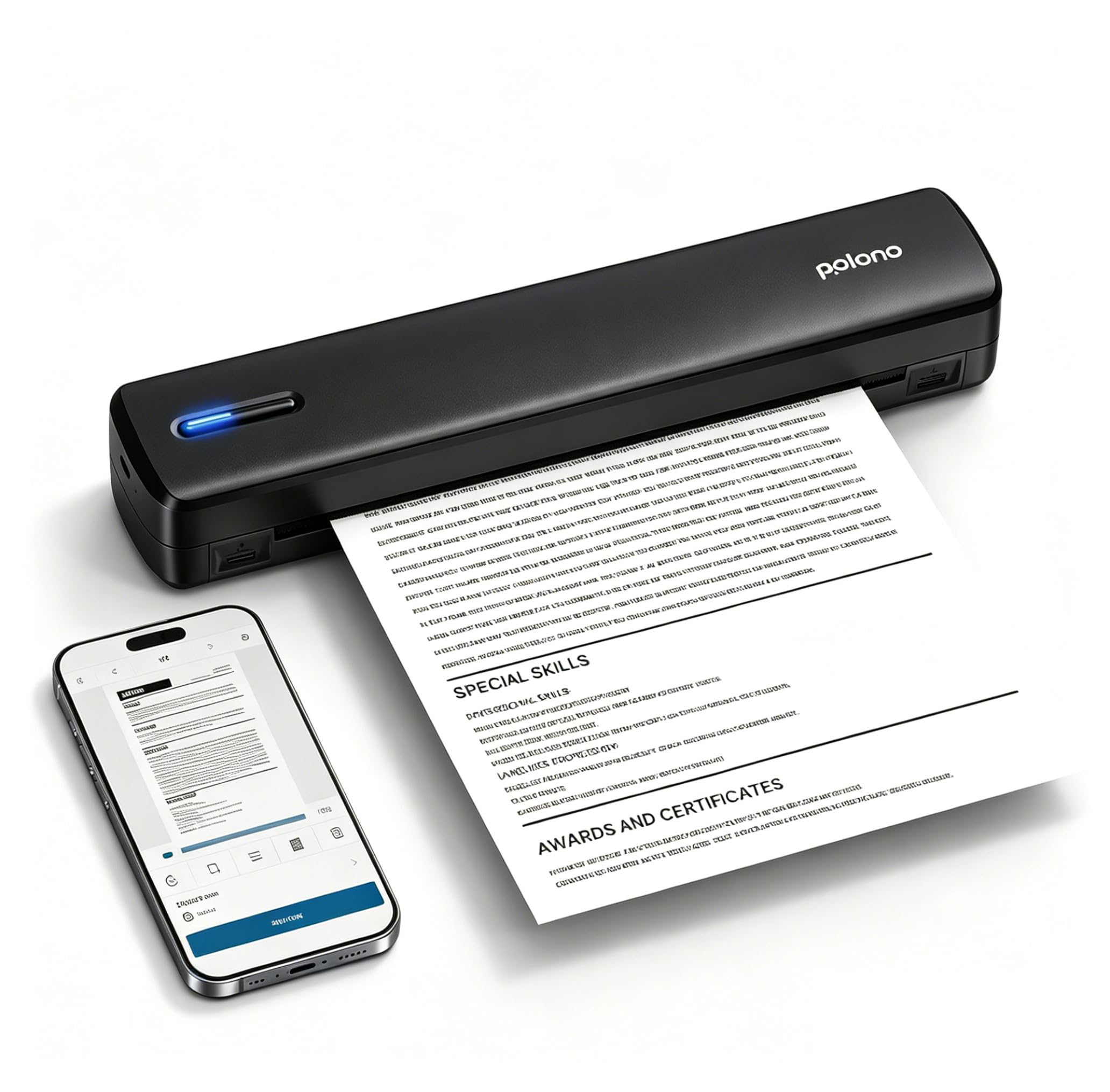 POLONO D810 Imprimante thermique sans encre Bluetooth sans fil 21,6 x 27,9 cm