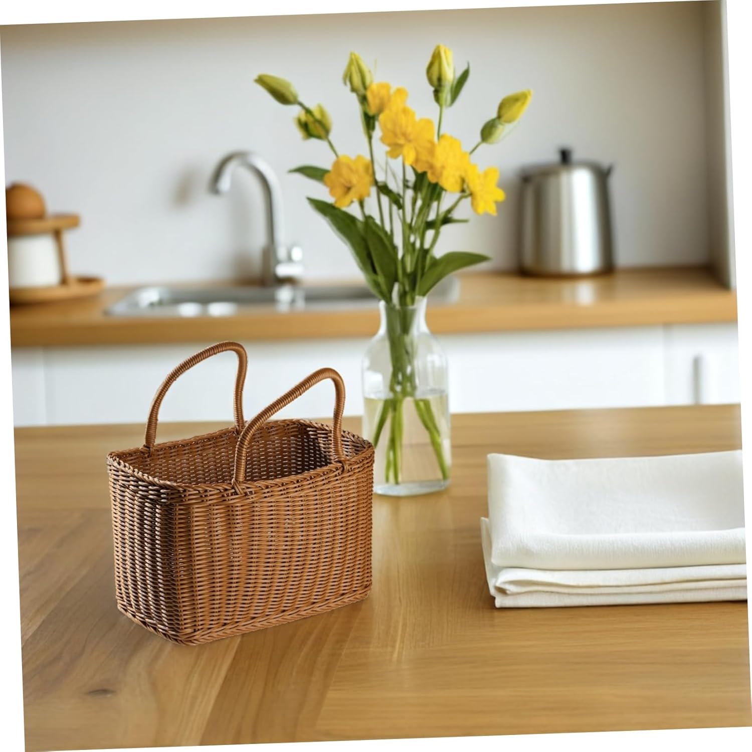 Handwoven Decorative Storage Basket for Home and Outdoor Use Multipurpose Flower Arrangement and Fruit Packing Basket Natural Material for Wedding and Holiday