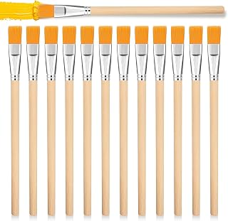 12pcs Glue Brushes, 12mm Solder Paste Brushes with Wood Handle, Brush Set for Detail Cleaning and DIY Crafts