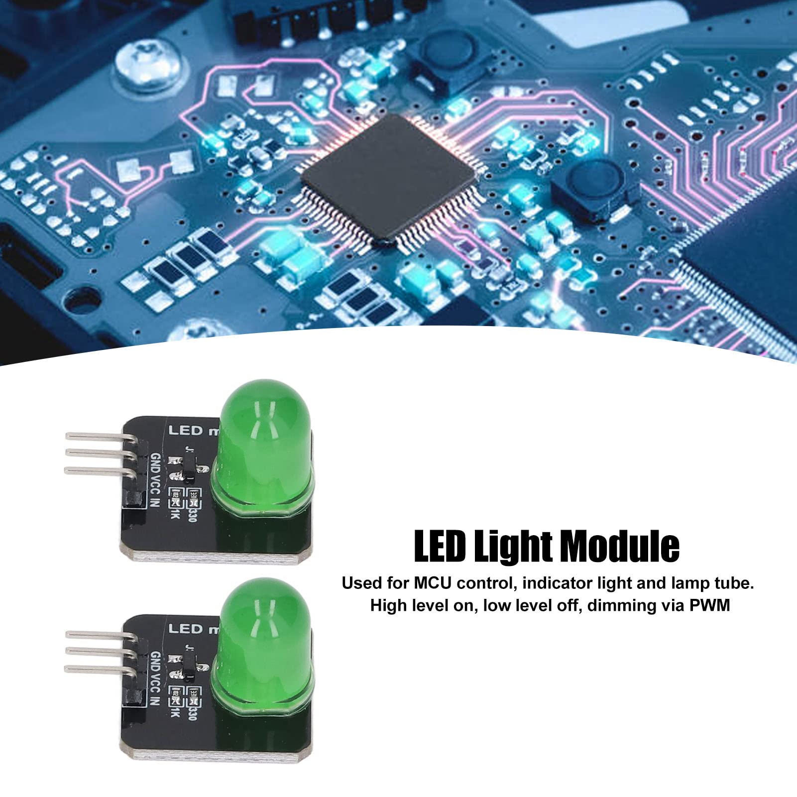 10Pcs LED Module,10mm 3.3V?5V Decorative Light Board Chip Bulb for Home Decoration (MRB050B Green)