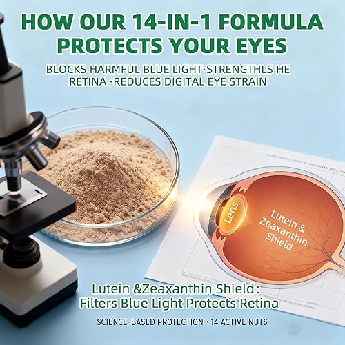 Miniatura 6 de Fórmula avanzada 14 en 1 para ojos  Suplemento de vitaminas y minerales para los ojos con luteína, zeaxantina, extracto de zinc y arándano, apoyo