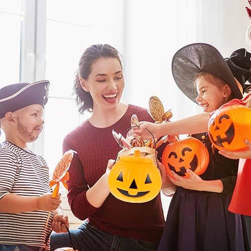 Miniatura 5 de Operitacx Mini cubos de calabaza de plástico calabazas para caramelos, bolsas de caramelos, bolsas de dulces de calabaza, bolsa de dulce o truco de