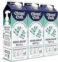 Vista 9 de Cleancult Repuesto líquido de jabón para platos (32 onzas, 1 paquete), poder de limpieza a base de plantas, jabón para platos que corta la grasa