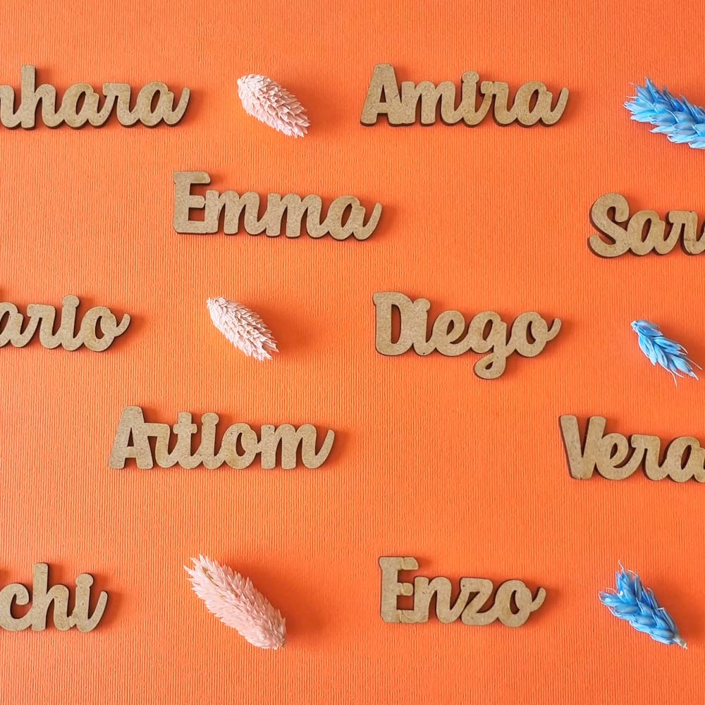 Marcasitio de madera personalizado baratos con imán 5 uds - GROSOR 3MM. Ideal como sitting para bodas, comuniones, bautizos, cumpleaños o eventos.