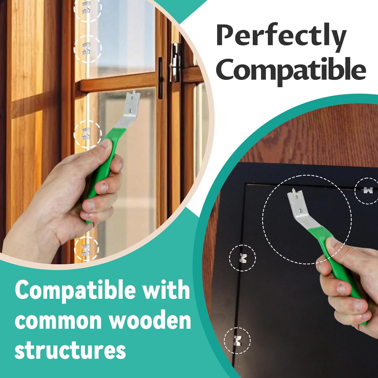 Glazier Push Points Setting Tool with 120 Glazier Points – Easy-Grip Handle for Framing Glass, Pictures, Cross Stitch & Wooden Sashes – Includes Rust-Resistant Iron/Zinc Push Points & 4 Finger Cots