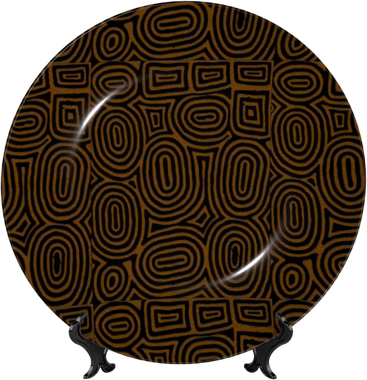 ZLJKMFY Afrocentric African Mud Cloth Print Fashionable And Durable Decorative Bone China Decorative Panel 8in