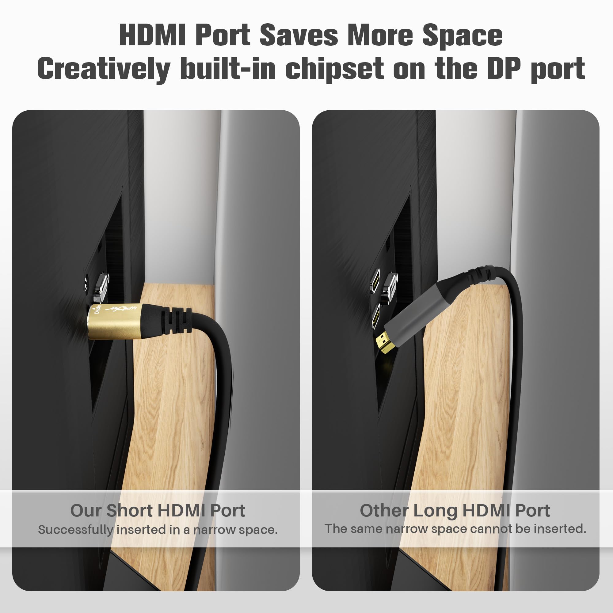 Cavo 4K DisplayPort a HDMI 15,2 m, adattatore unidirezionale DP a HDMI, compatibile con Dell, NVIDIA, AMD, Lenovo, monitor, proiettore, desktop e altro