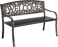 Leigh Country Metal Welcome Bench - Rust-Resistant Outdoor Patio Seating for Porch, Deck, Garden (51x24x34")