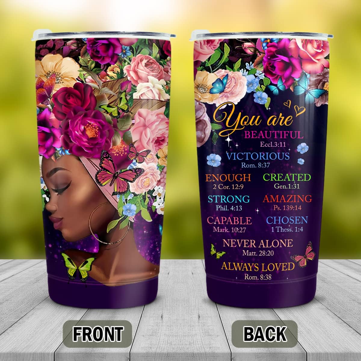 winorax Black Queen Nutrition Facts Tumbler Melanin Cup 20oz Stainless Steel Double Wall Vacuum Coffee Travel Mug With Lid African Gifts For Women Girls Friends Sister - Image 2