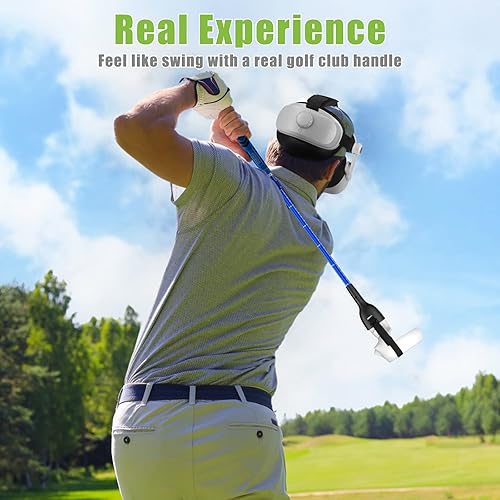 Miniatura 5 de YOGES VR Golf Club Handle Compatible with Oculus Quest 2 Controller, Adjustable Length Realistic Golf Club Attachment for Quest 2, Virtual Reality