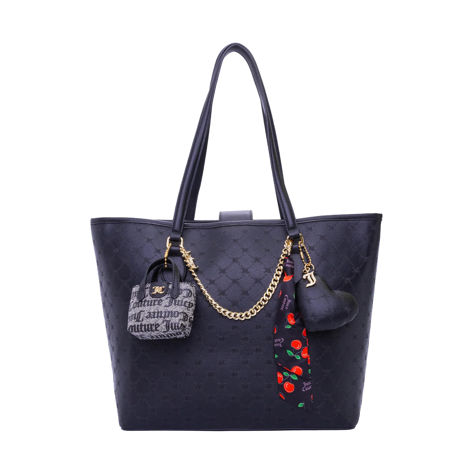 Juicy Couture More is More Tote Bag, Monogram Embossed, with Accessory Holder and Charms