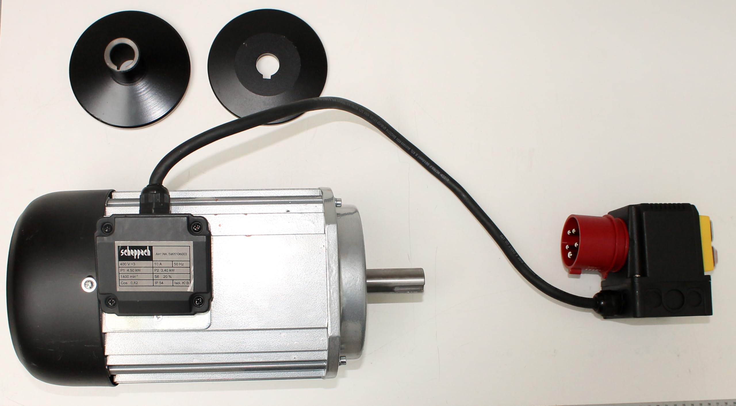 Original Scheppach elektrische Ausrüstung für Wippsägen | Motor 400V/50Hz P1 4.5kW / P2 3,4kW | Ersatzteil für Wippkreissäge | Passend für Scheppach HS720, HS730 & HS720B Kreissäge