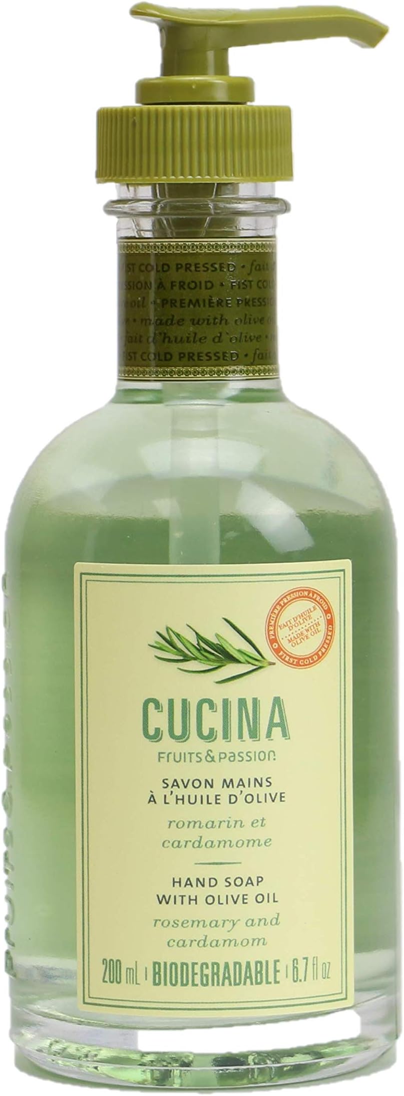 Cucina Fruits & Passion Hand Soap with Oliver -Oil 200 ml (Rosemary and Cardamom)