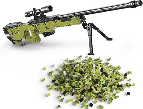 AWM - Juego de bloques de construcción de 1628 piezas de pistola modelo 11 para niños, ideal para Halloween, Navidad, kits de modelos coleccionables