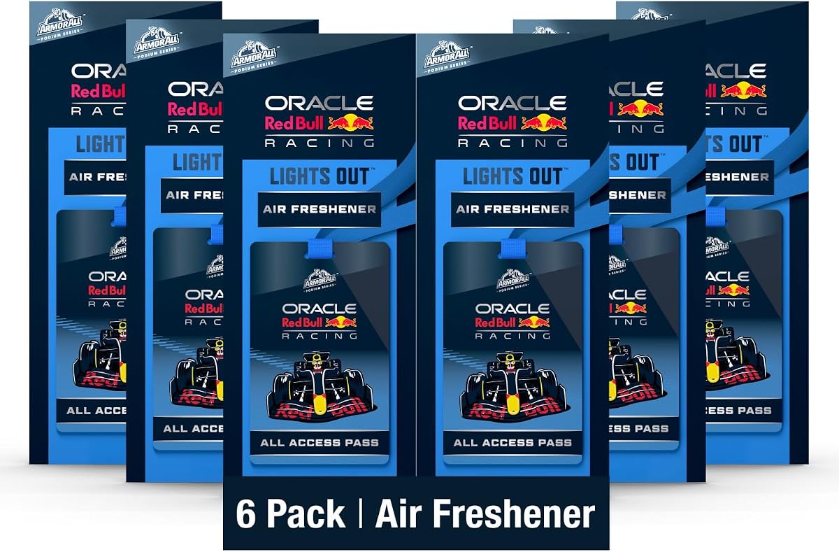Armor All Podium Series Hanging Car Air Freshener, All Access Pass, Lights Out Scent (6 Pack), Racing-Inspired Auto Air Freshener With Long-Lasting Fragrance