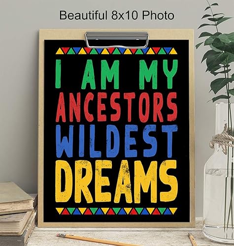 Miniatura 4 de I Am My Ancestors Wildest Dreams - African American Wall Art for Black Women, Woman, Girls, Boys, Men - Black Culture Wall Decor - Afro Art