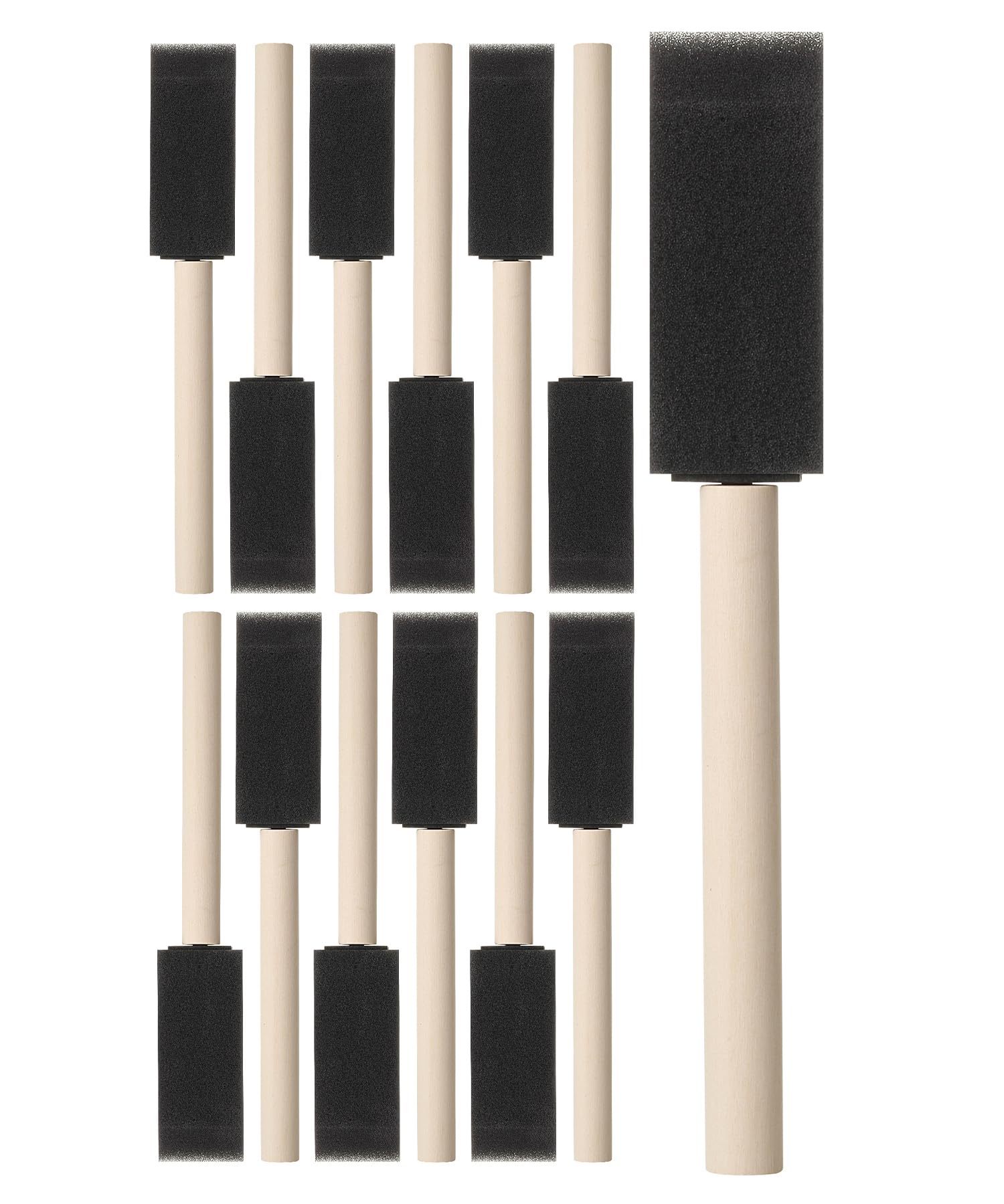 Bates Foam Paint Brushes, 1", 12 Pack - Sponge Brushes for Painting, Staining, and Mod Podge