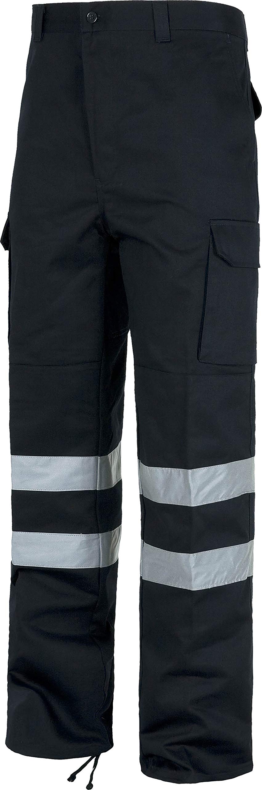 Work Team Pantalón sin elástico con Refuerzos, Multibolsillos y 2 Cintas Reflectantes. Hombre Marino 46