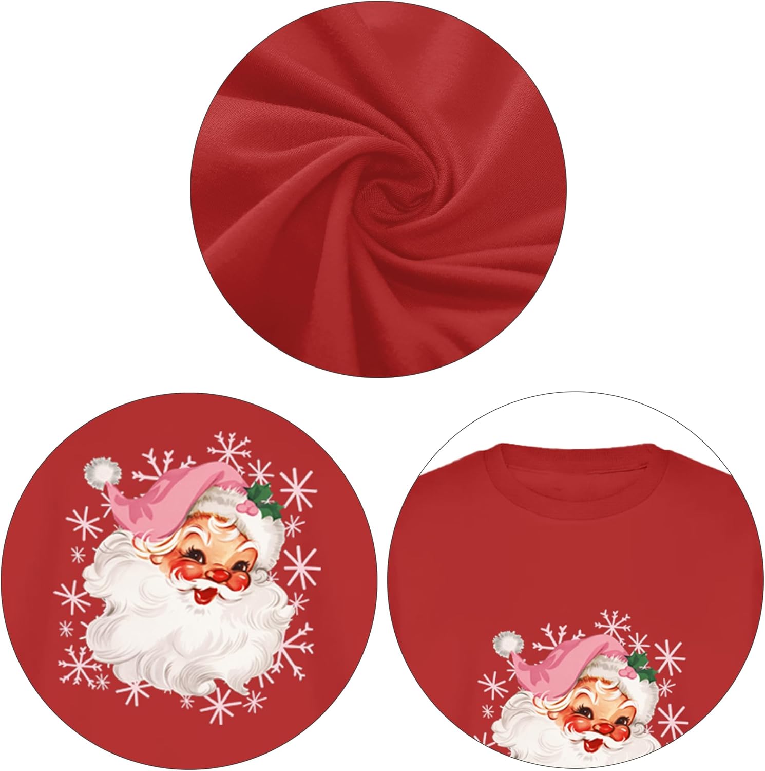 Christmas Sweatshirts for Women Santa Long Sleeve T-Shirt Xmas Holiday Tee Tops - Image 6