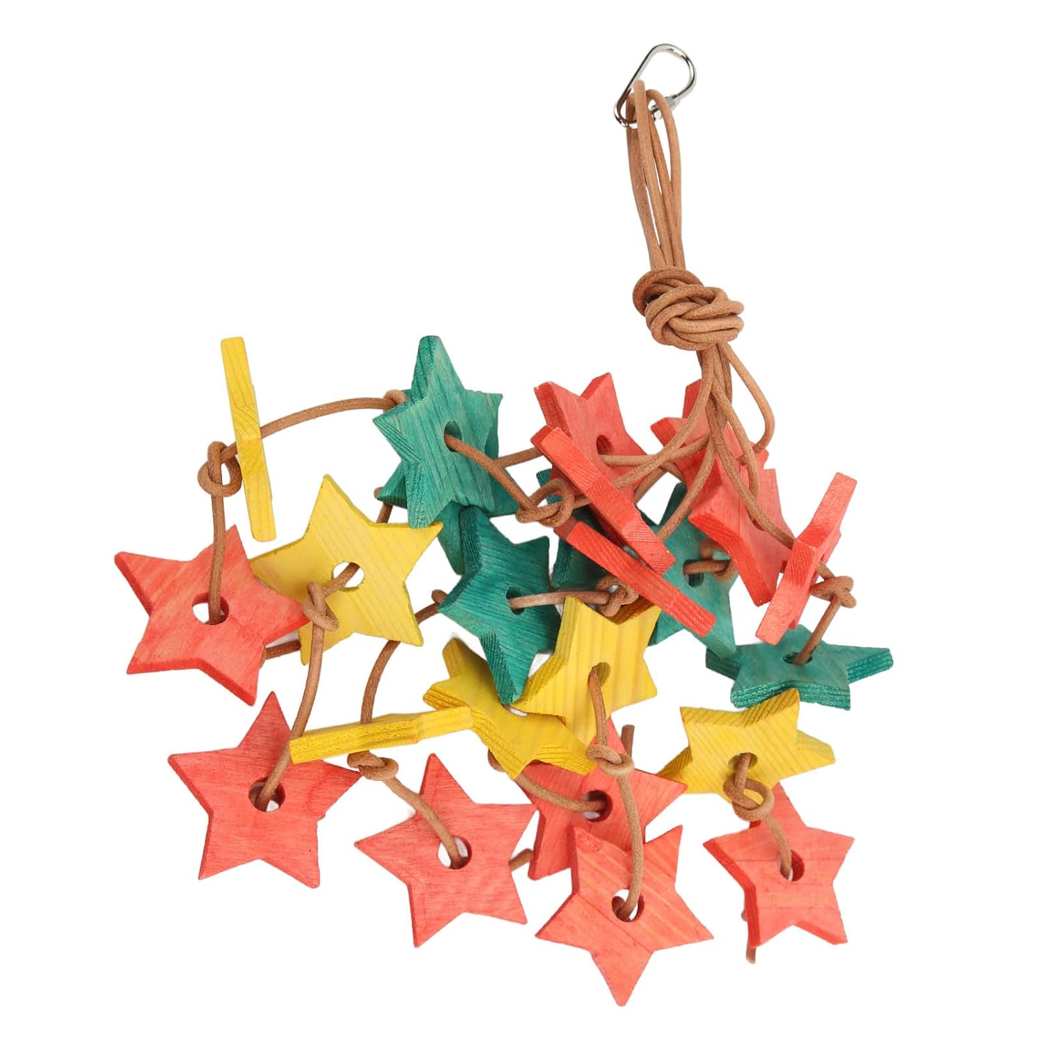 Juguete de Madera para Morder de Loro, Atractivo Juguete de Estrella de Madera Resistente a Mordeduras para Pájaros que Reduce el Estrés, Actividad Física para Agapornis para Ejercicio de(color)
