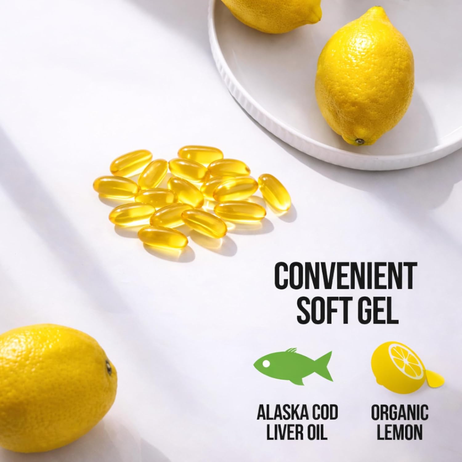 On Target Living Alaskan Cod Liver Oil 120 Soft Gels | Line Caught in The USA | Naturally Occurring Vitamin D | Rich in Omega 3 DHA/EPA