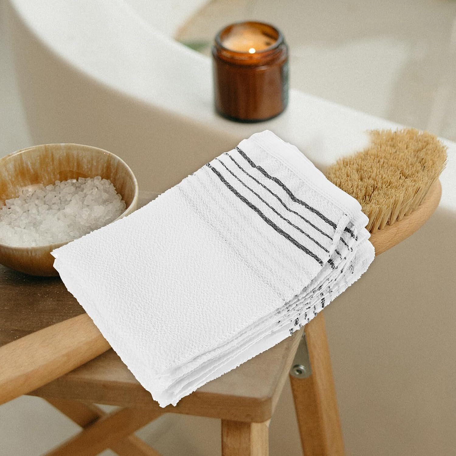20 pcs Disposable Double-sided Bathing Gloves Body Exfoliating Scrub Mitts for Home Salon Hotel Use with Comfortable Texture and Easy Operation
