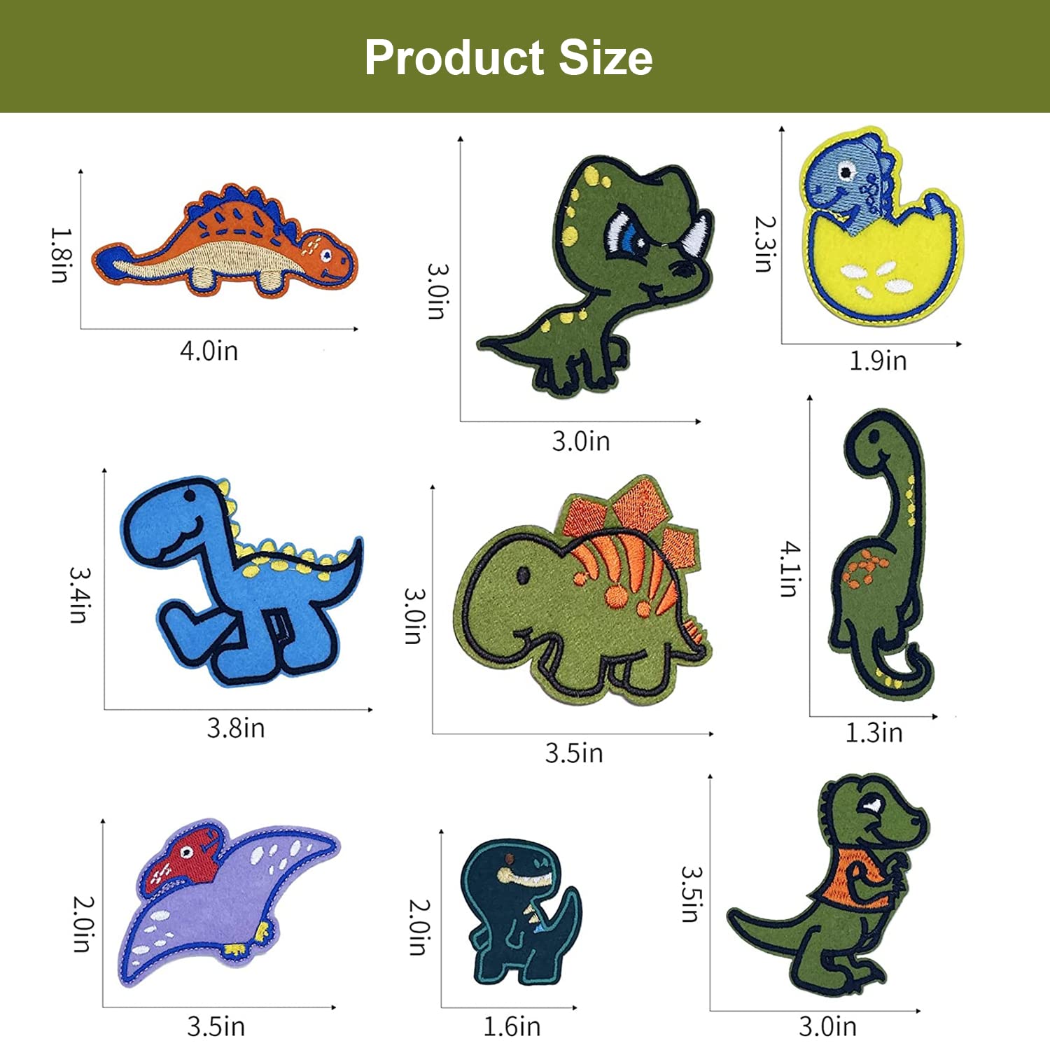 Toppe Termoadesive Bambini - 19pcs Dinosauri, Per Vestiti, Zaini, Jeans - Foto 13