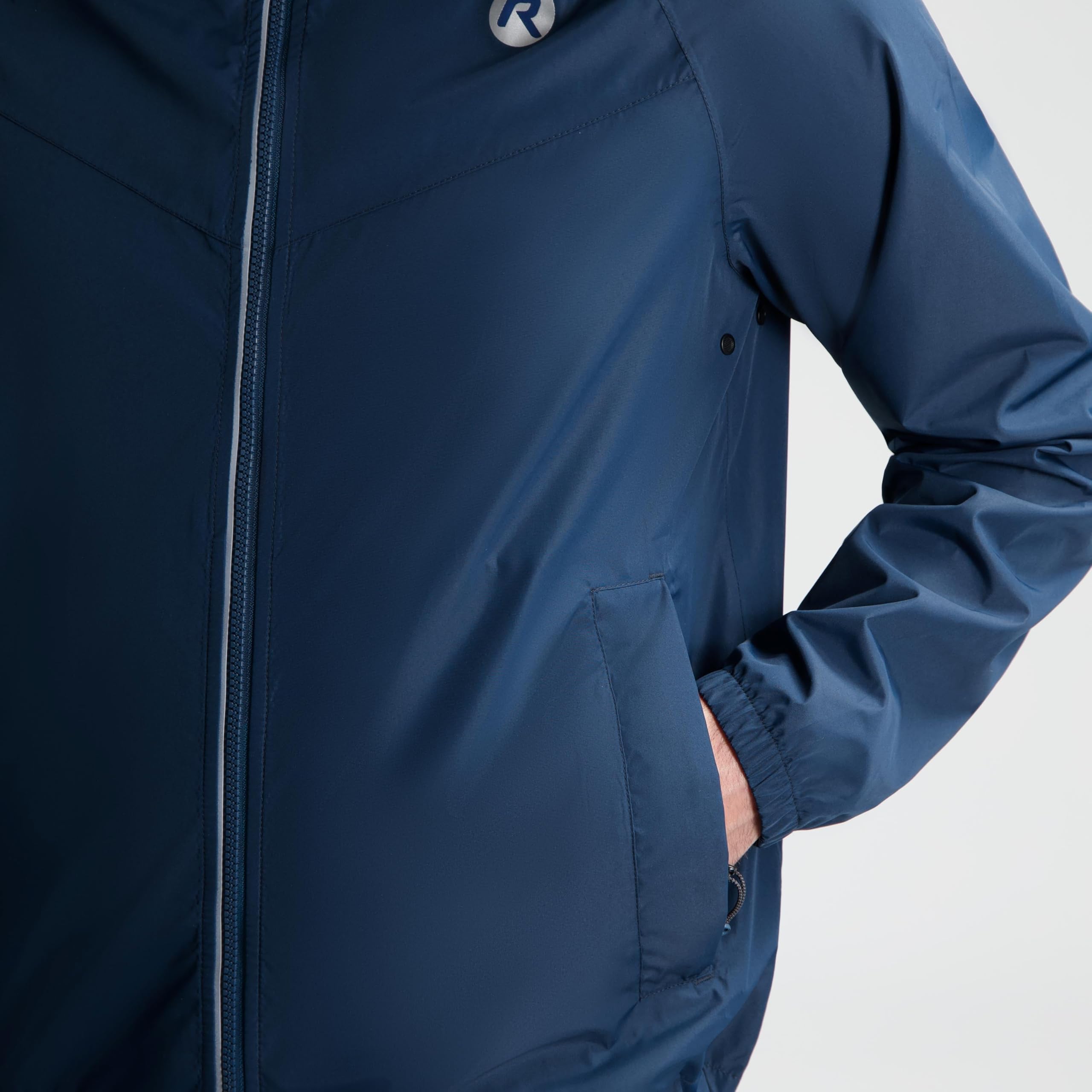 Rogelli Regenanzug Damen und Herren - Commuter Core - Regenjacke und Regenhose - Blau Schwarz - Größe XXL