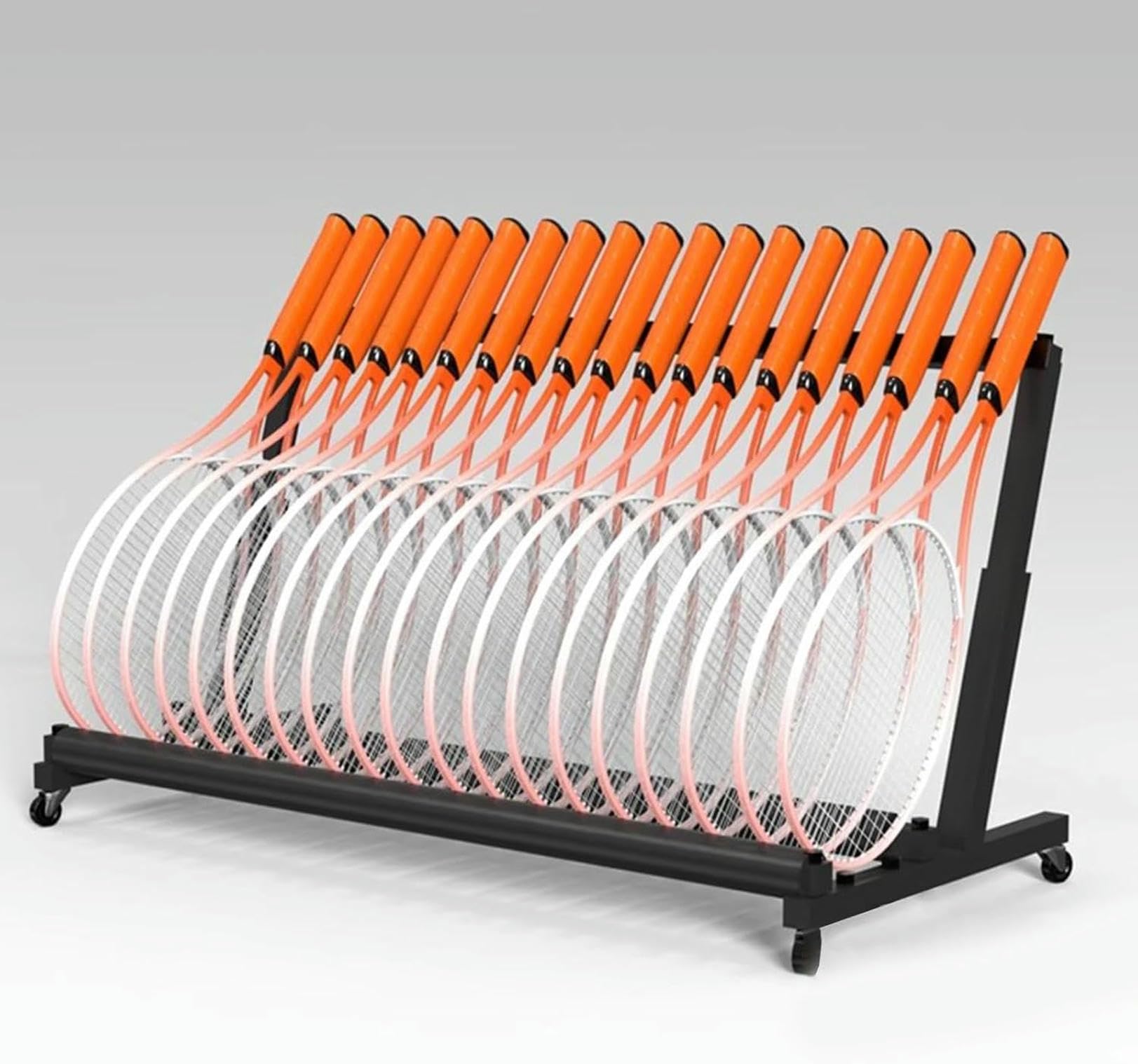 Support raquette tennis amovible grand format sur pied pour éviter les cadres rayés