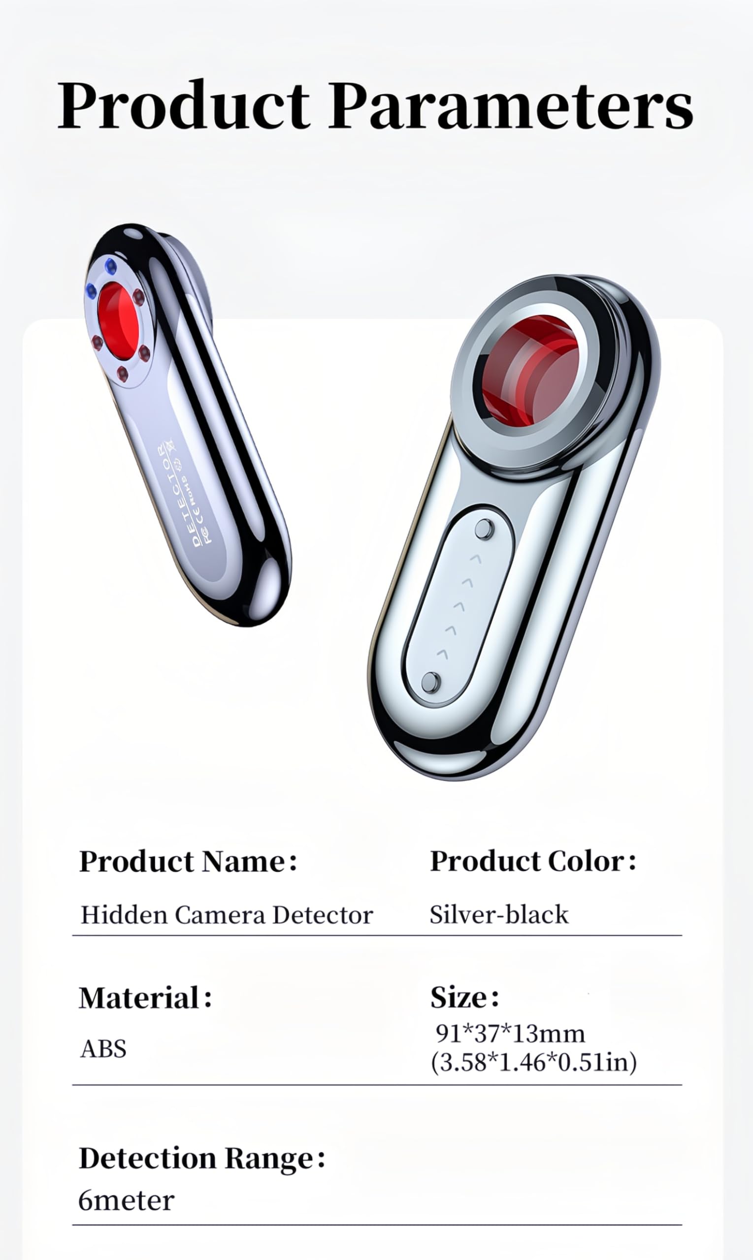 2 Paquete Detector de cámara Oculta portátil vulnerabilidad GPS Detector de cámara Anti - Vigilancia Dispositivo de rastreo Anti - Robo, Adecuado para la Oficina de Viajes del Hotel Car House