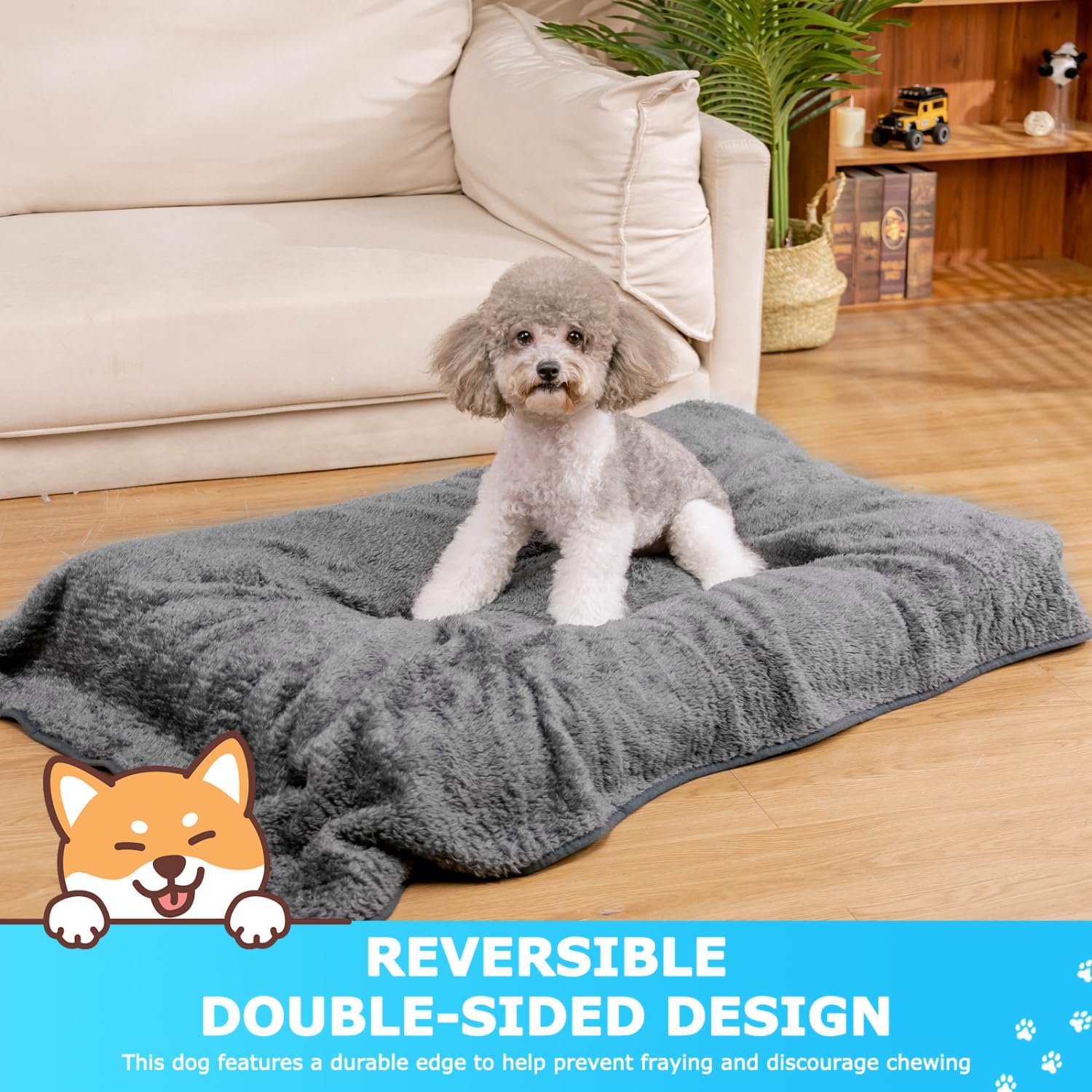 Nobleza 2 Pezzi Coperta per Cane Gatto Lavabile Soffice Durevole, Morbida Coperta in Pile per Cani e Gatti, per Cani, Gatti, Conigli E Altri Animali Domestici, Grigio Scuro e Grigio Chiaro, 100*80 cm