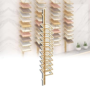 Large Format Metal Tile Display Rack, Wall Mounted Floor Tile Storage Rack, 11-Layer Porcelain Sample Plate Display Stand,Multi-Layer Marble Slab Sample Shelf for Display Bulk, Save Space