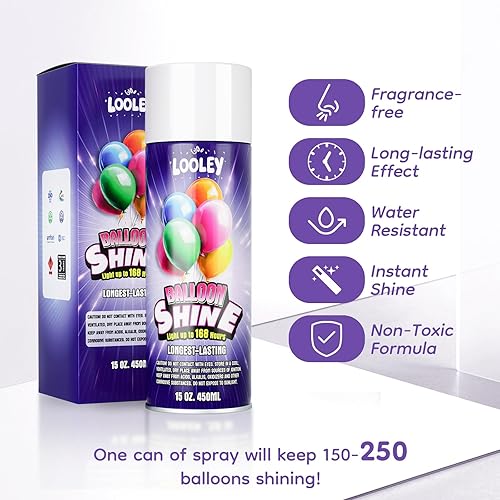 Miniatura 7 de Spray de brillo para globos, 15 onzas líquidas de más de 168 horas, ultra duradero, fórmula impermeable y brillo instantáneo, diseño que no se