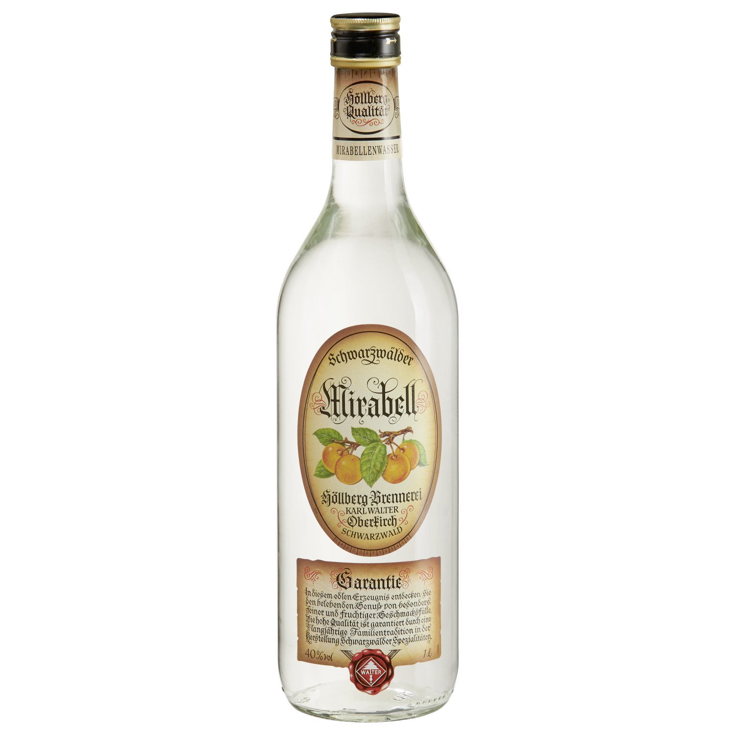 Mirabellenwasser "Höllberg" 40% vol., (1 x 1l) aus Nancy Mirabellen
