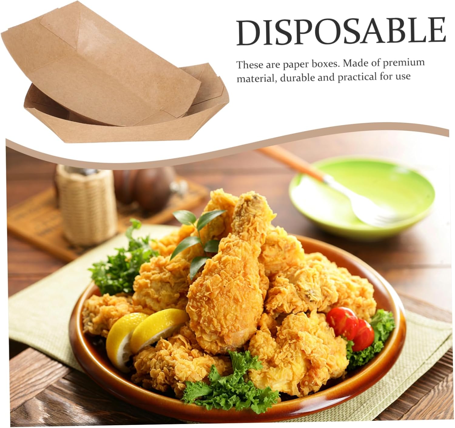 250pcs Disposable Takeout Food Box Oil Paper Fried Food Packaging Microwave Safe for Snacks Popcorn and Hot Cold for Parties and Events