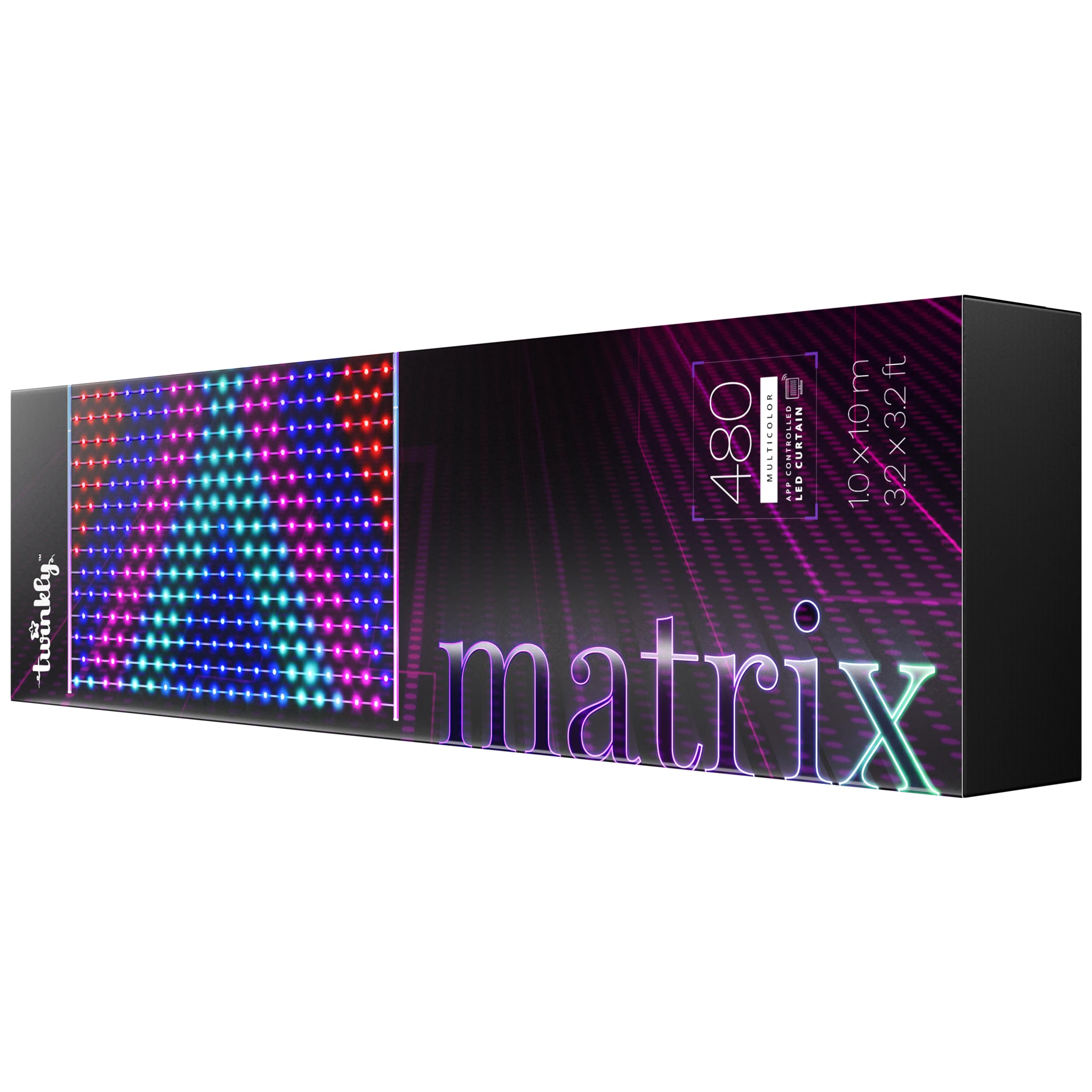 Twinkly Matrix 480 LED RGB kurtyna LED o wysokiej gęstości, inteligentne, wielokolorowe światła do gier RGB, kompatybilna z Razer Chroma, Omen, Alexa, Google Home, Gaming Light, sterowanie aplikacją,