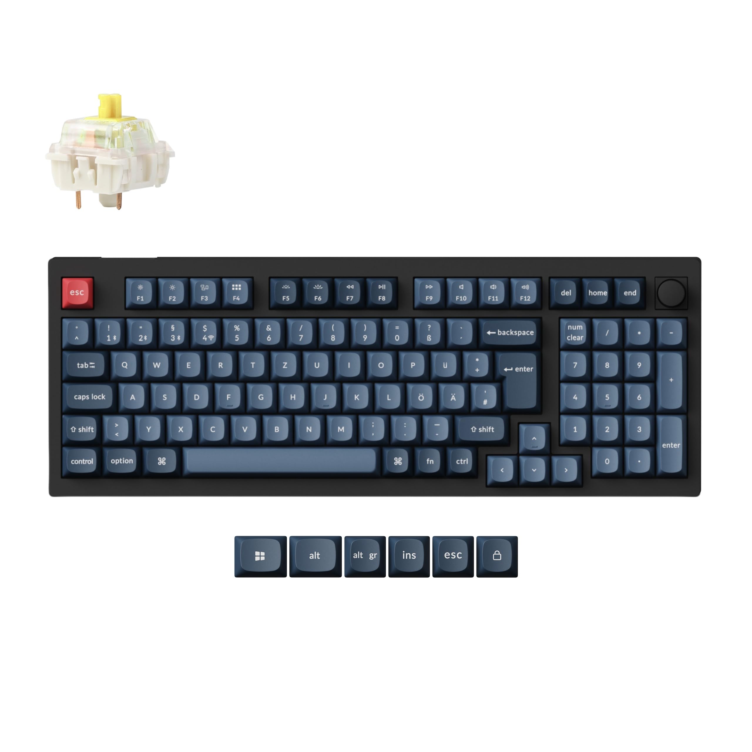 Keychron B2 Pro Ultra-Dünne Drahtlos-Tastatur, 96% DE-ISO-La