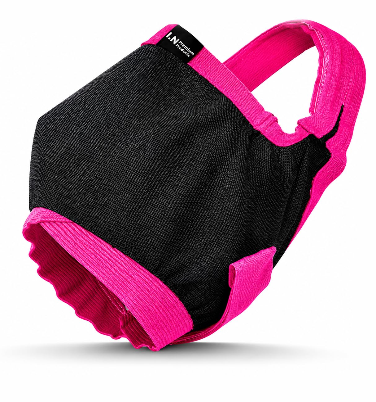 Cattle and Livestock Fly Mask Fleece Padding Breathable Mesh Adjustable Fit for All Cattle (Black, Pink) (Pink)
